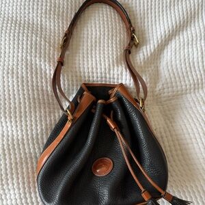 Dooney & Bourke Black and Brown Shoulder Bag